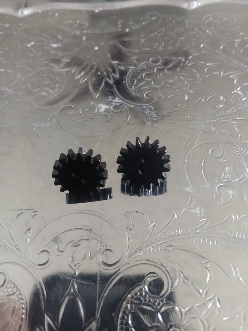 Black Vintage Button Earrings